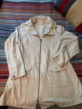 CAbi Light Cream Zip-Front Trench-type Coat